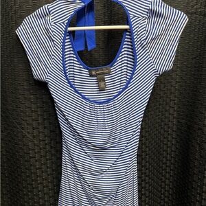 INC International Concepts Blue and White Striped Blouse